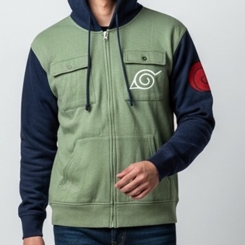 Ripple Junction Naruto Shippuden Konoha Leaf Village Full Zip Hoodie Medium